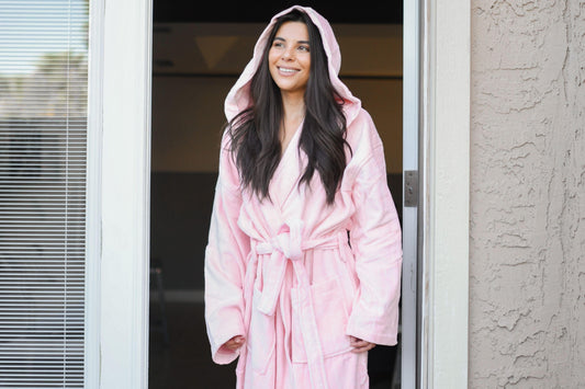 luxurious bathrobe hooded