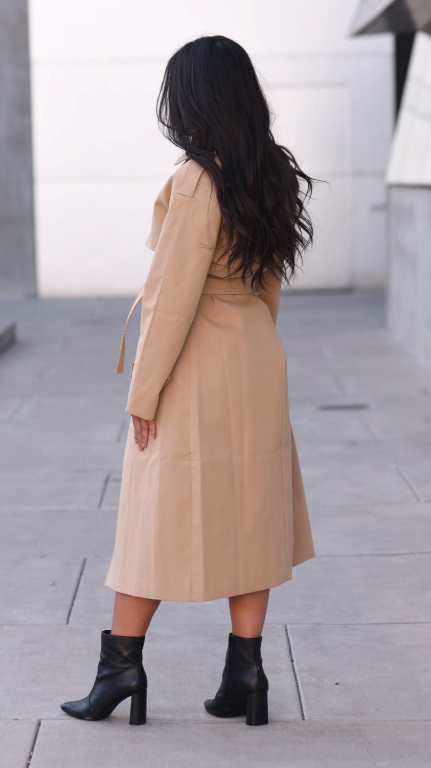 Khaki long coat on sale