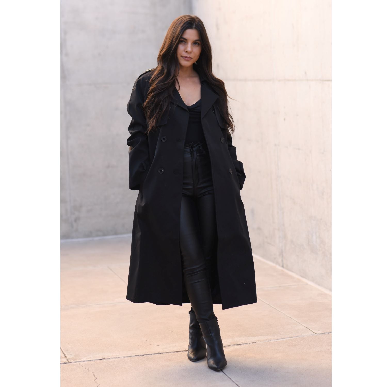 Classic Luxury Trench Coat - Black