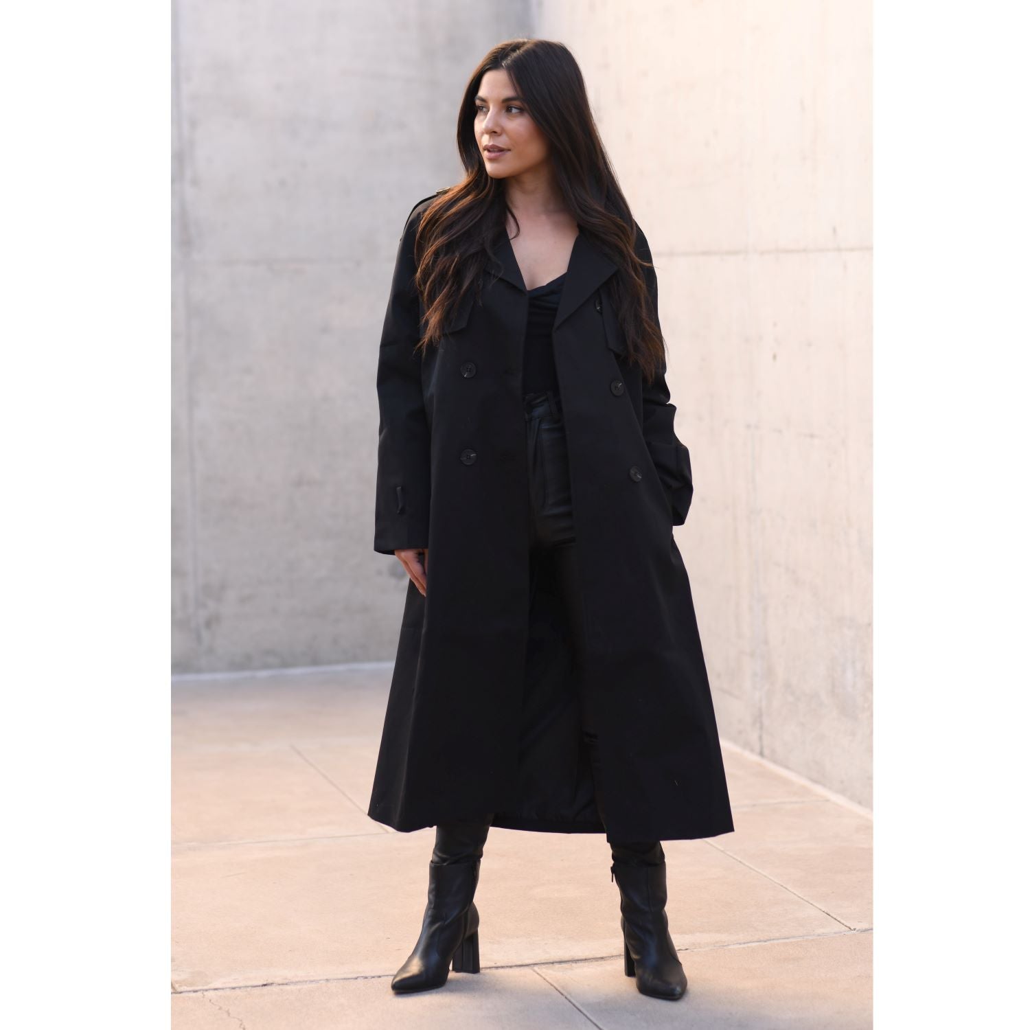 Classic Luxury Trench Coat - Black