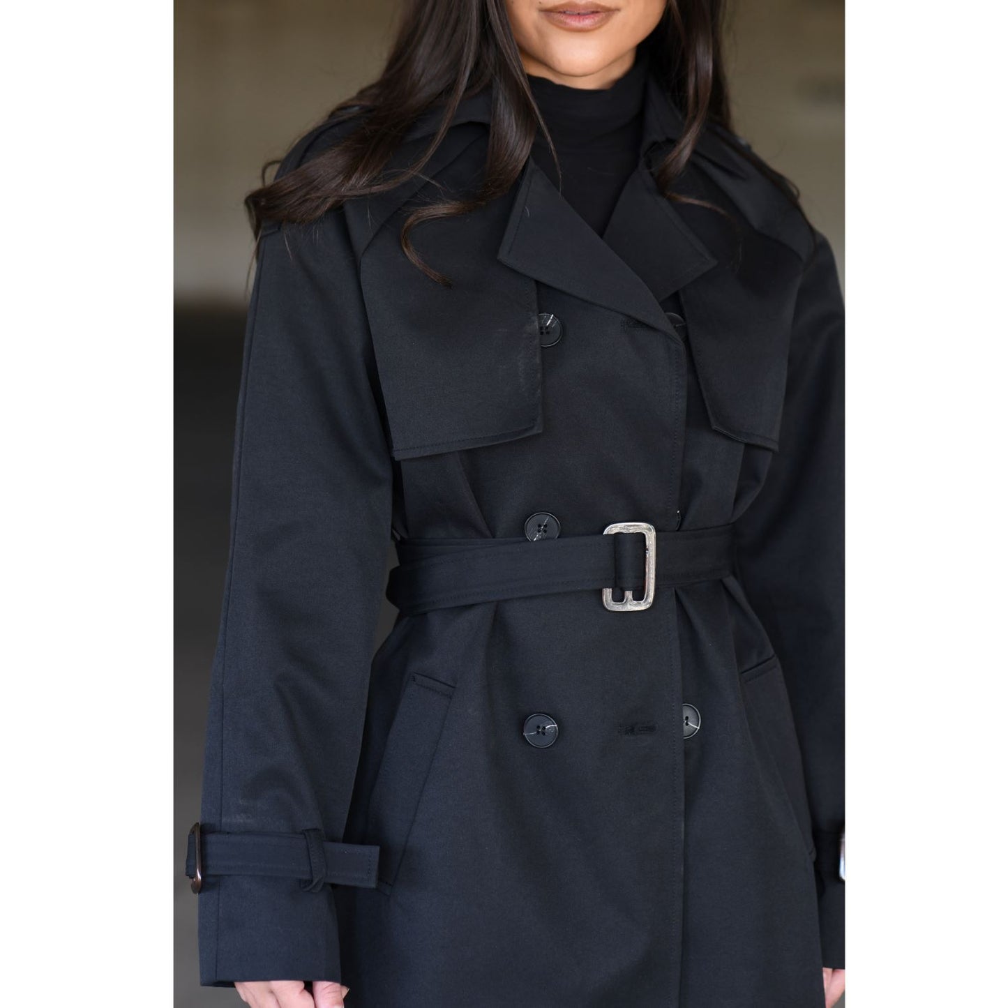 Crescentt Luxury™ Trench Coat - Black