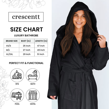 Raven Velvetica™ Hooded Terry Bathrobe