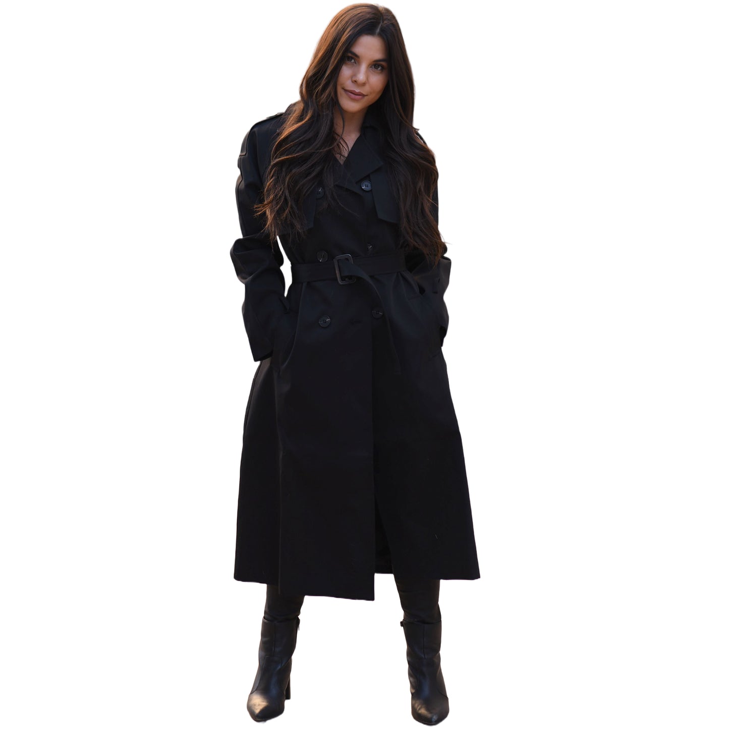 Trench-coat de luxe classique - Noir