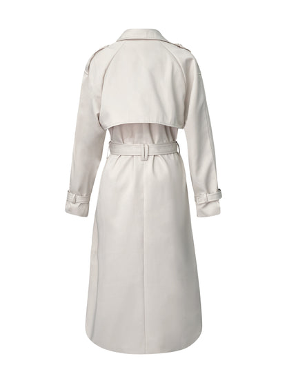 Classic Luxury Trench Coat - Porcelain