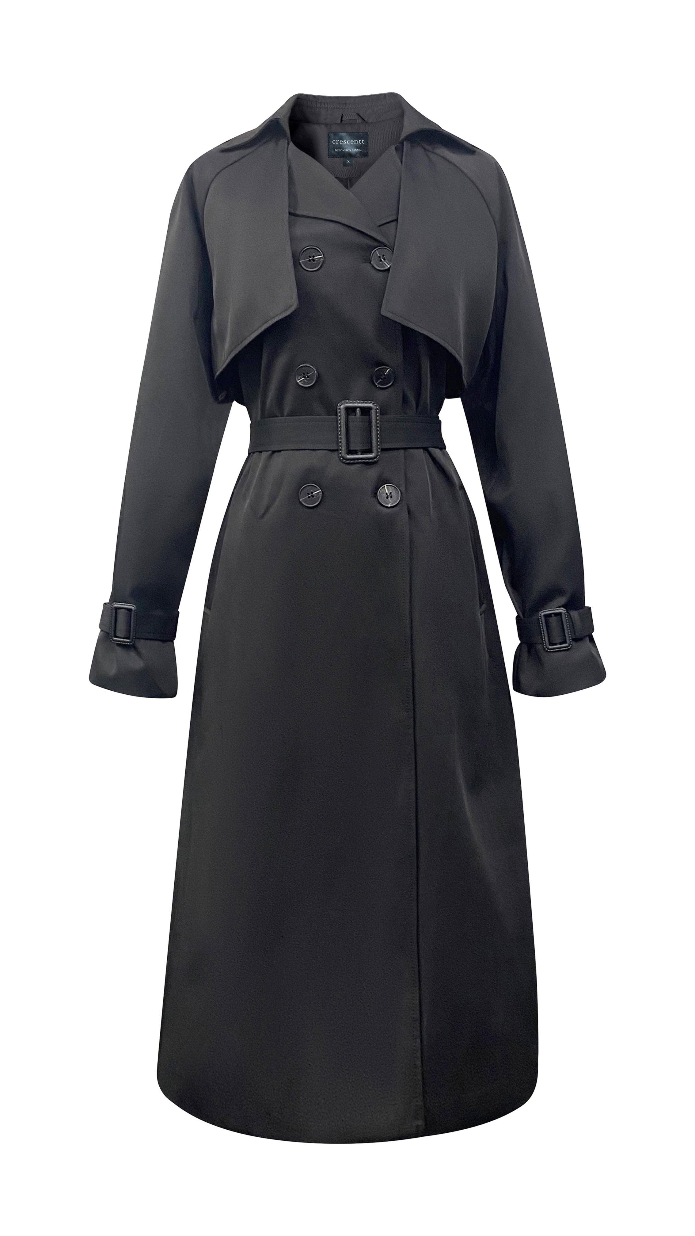 Petite black trench coat best sale