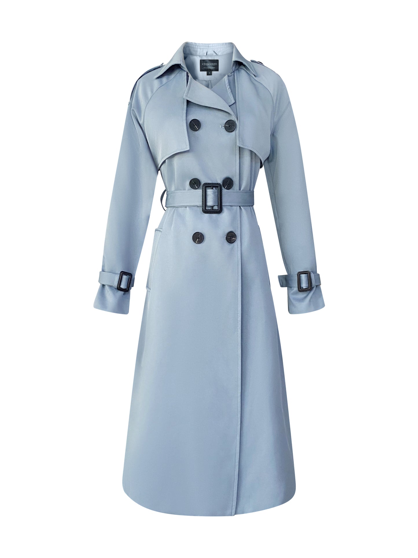 Classic Luxury Trench Coat - Pacific Blue