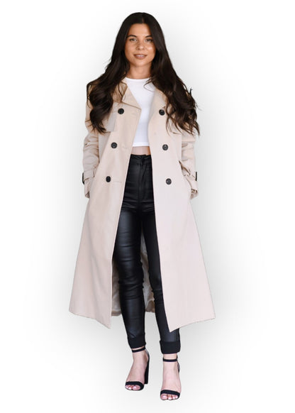 Classic Luxury Trench Coat - Porcelain