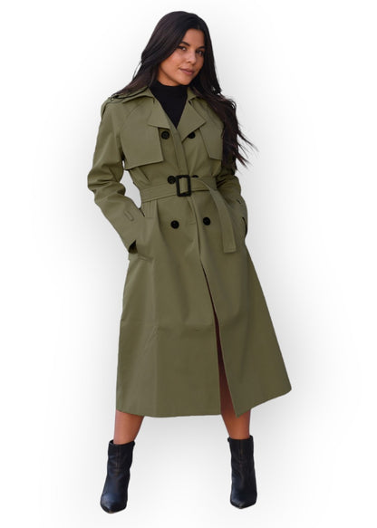 Marquise™ Waterproof Trench – Olive Green