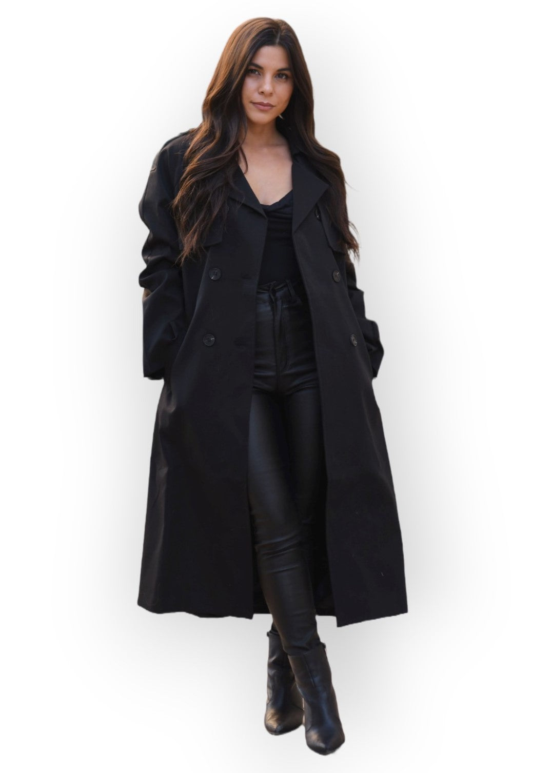 Classic Luxury Trench Coat - Black