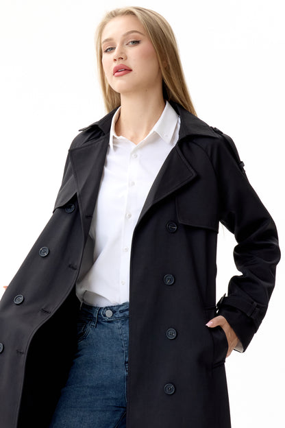 Signature Black Marquise™ Water-Resistant Trench Coat