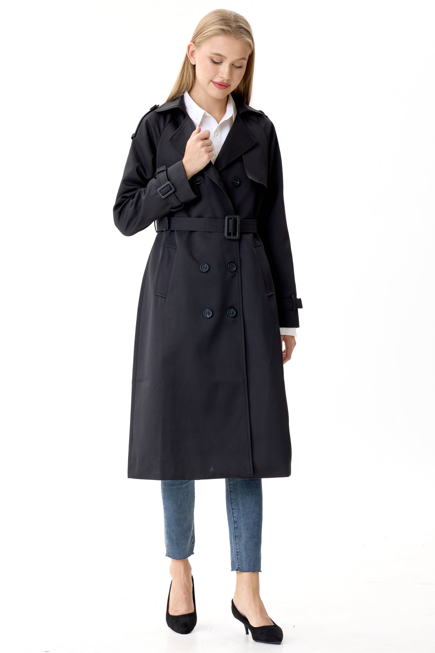Signature Black Marquise™ Water-Resistant Trench Coat