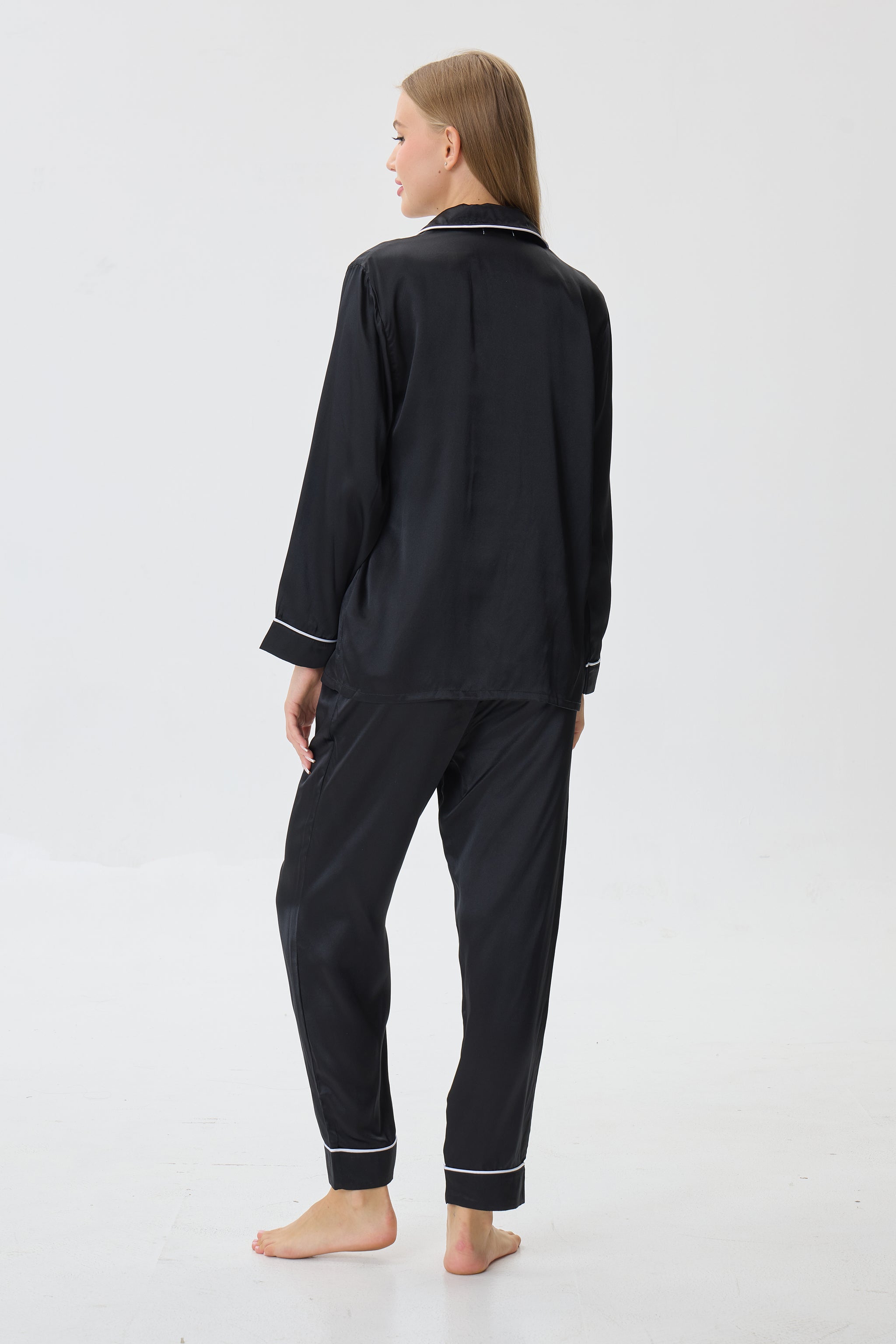 Onyx Emery™ Mulberry Silk Pajama Set + Eye Mask + Scrunchie - Crescentt