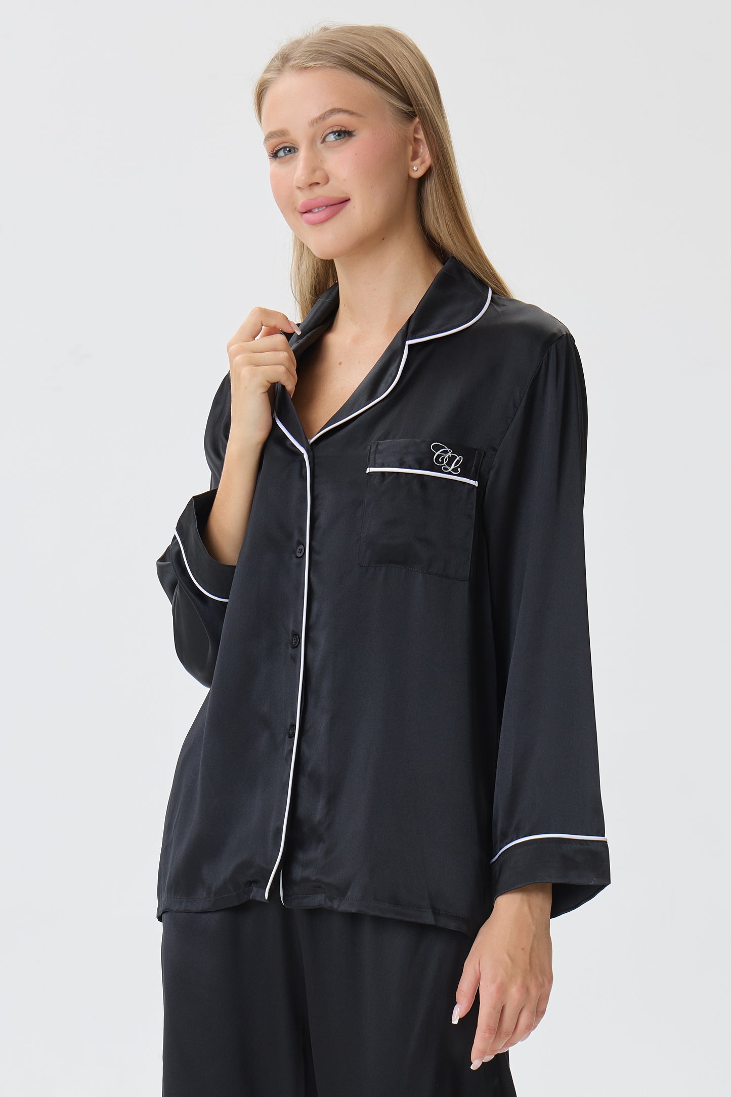 Onyx Emery™ Mulberry Silk Pajama Set + Eye Mask + Scrunchie