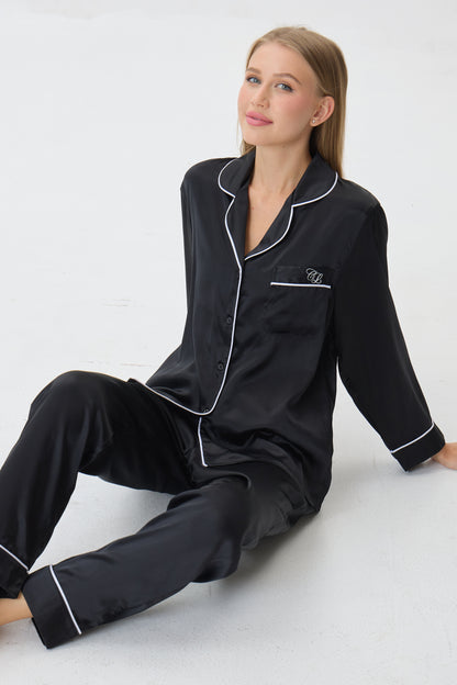 Onyx Emery™ Mulberry Silk Pajama Set + Eye Mask + Scrunchie