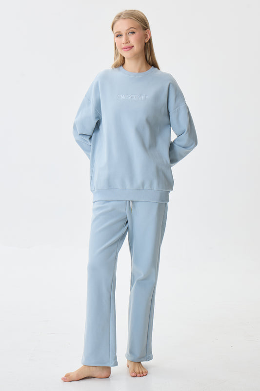 Gentle Azure Cloud Luxe™ Athleisure Soft Lounge Set - Crescentt