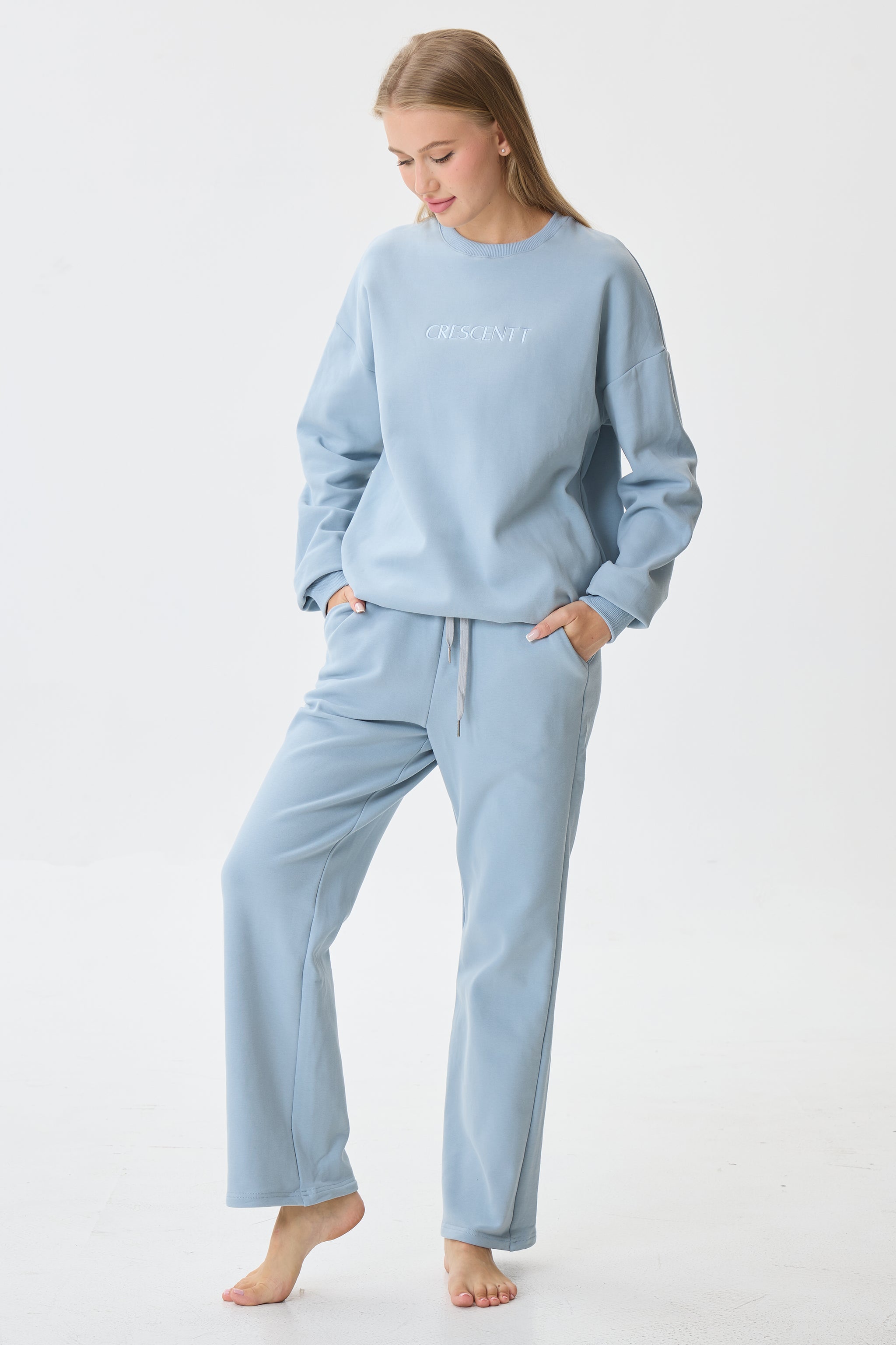 Gentle Azure Cloud Luxe™ Athleisure Soft Lounge Set - Crescentt