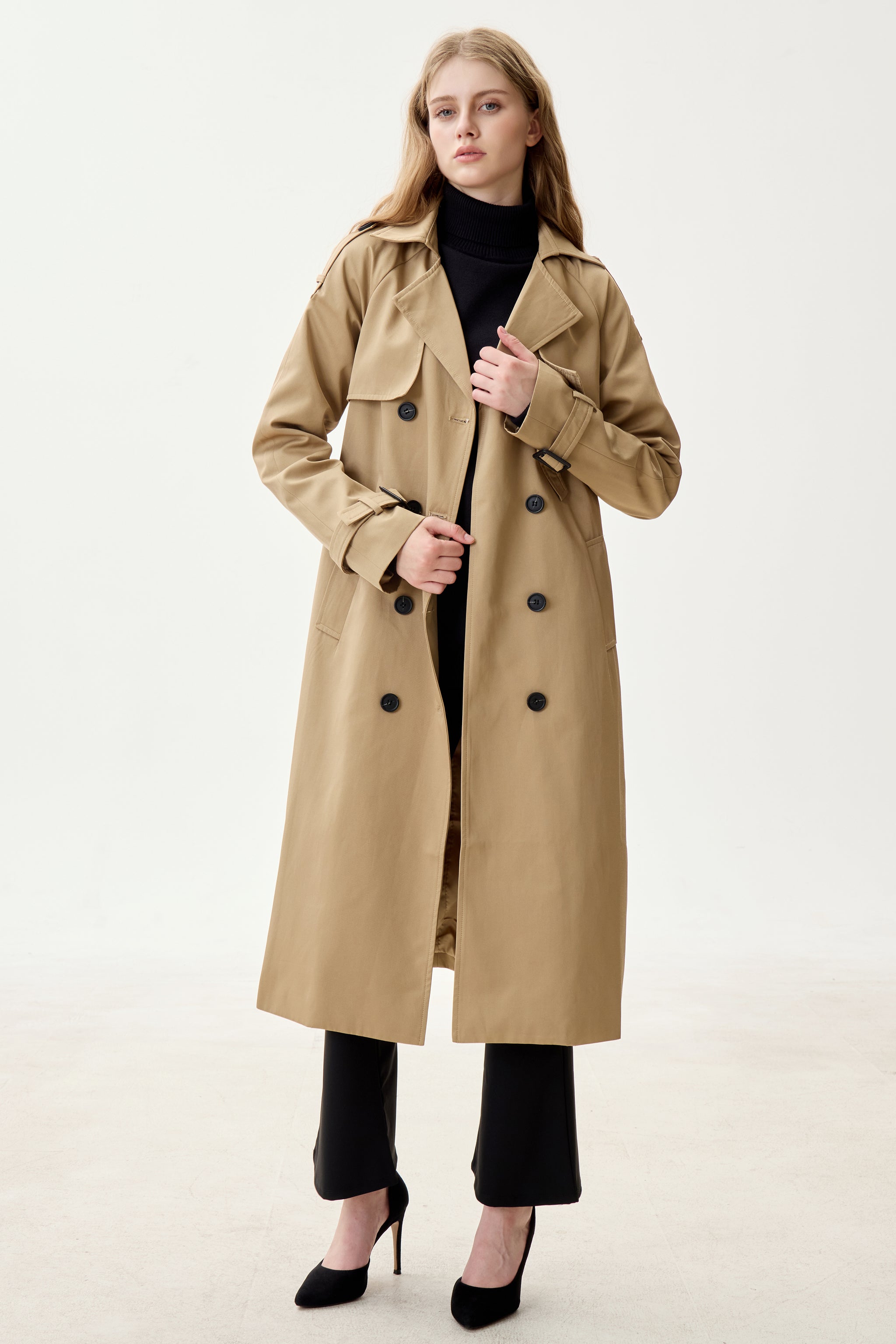 Sahara Camel Marquise™ Water-Resistant Trench Coat - Crescentt