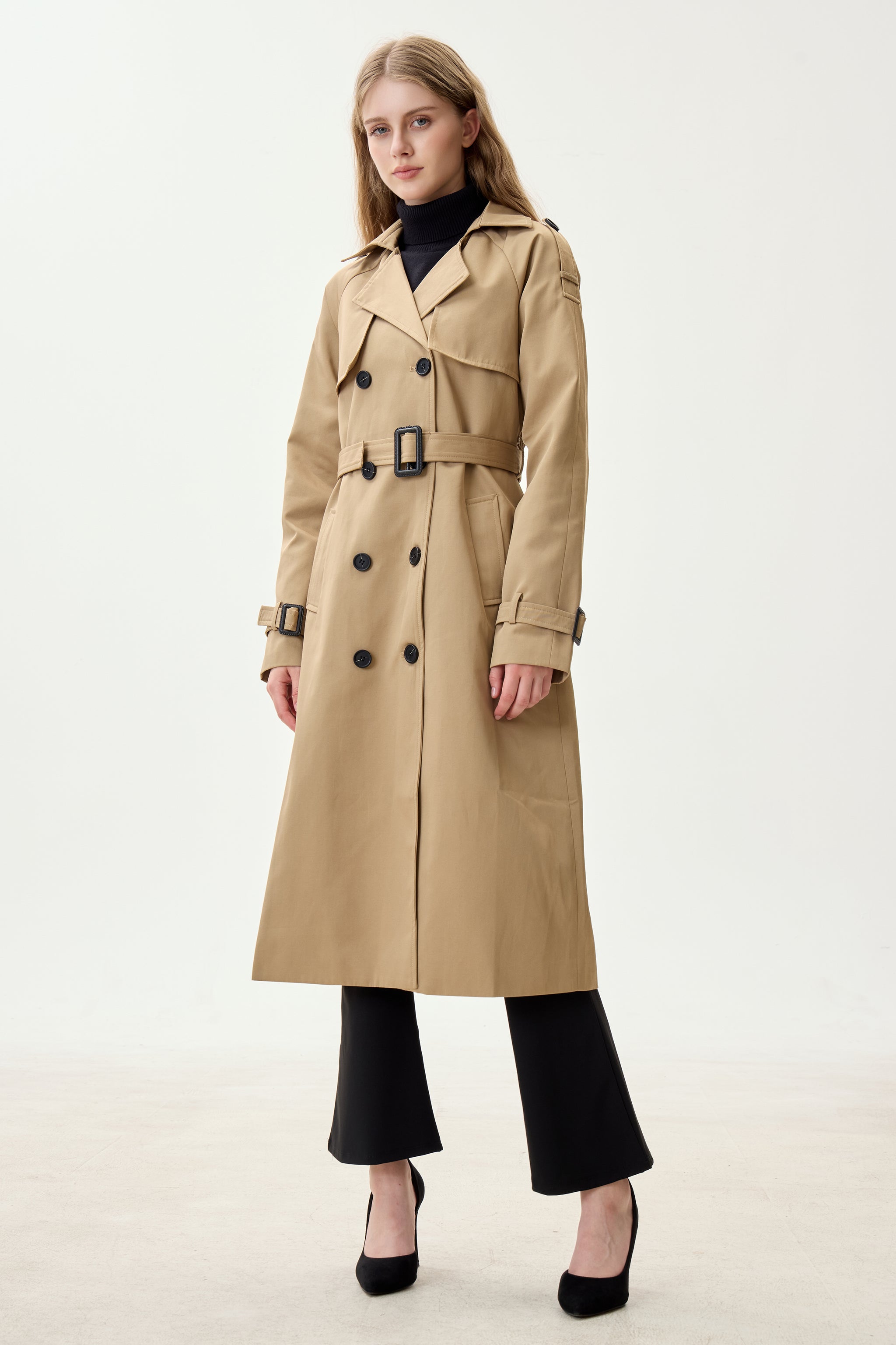 Sahara Camel Marquise™ Water-Resistant Trench Coat - Crescentt