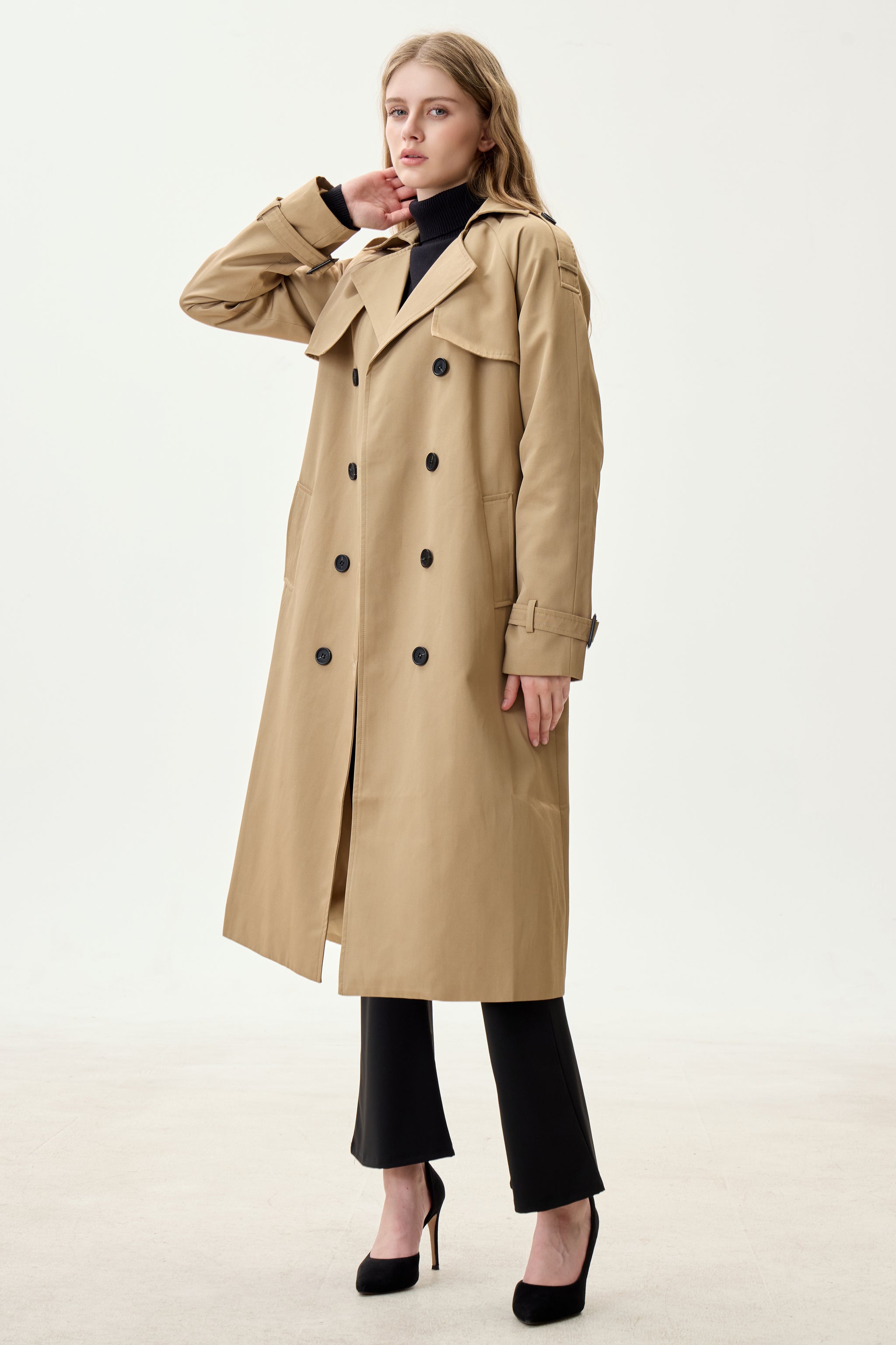 Sahara Camel Marquise™ Water-Resistant Trench Coat - Crescentt