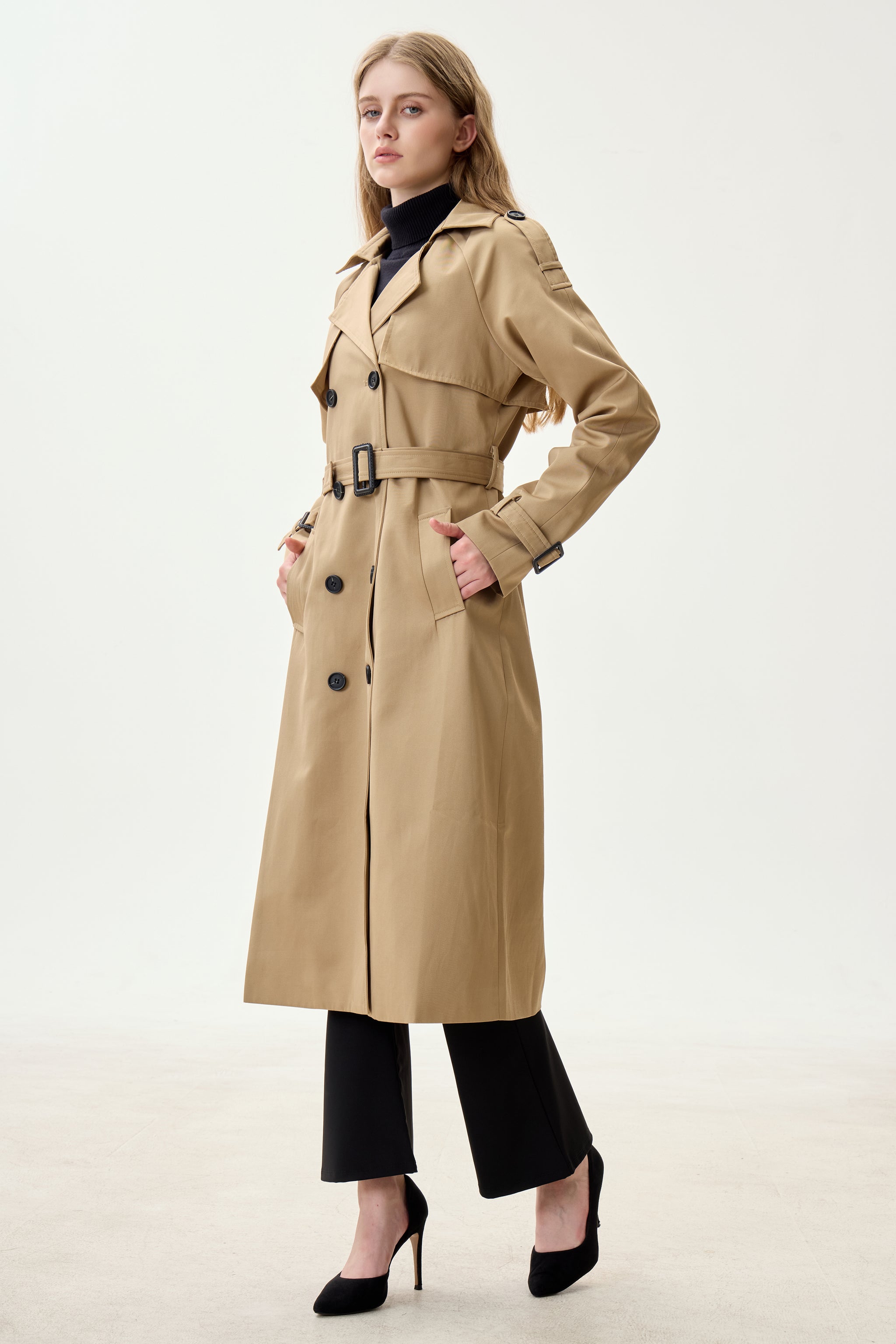 Sahara Camel Marquise™ Water-Resistant Trench Coat - Crescentt