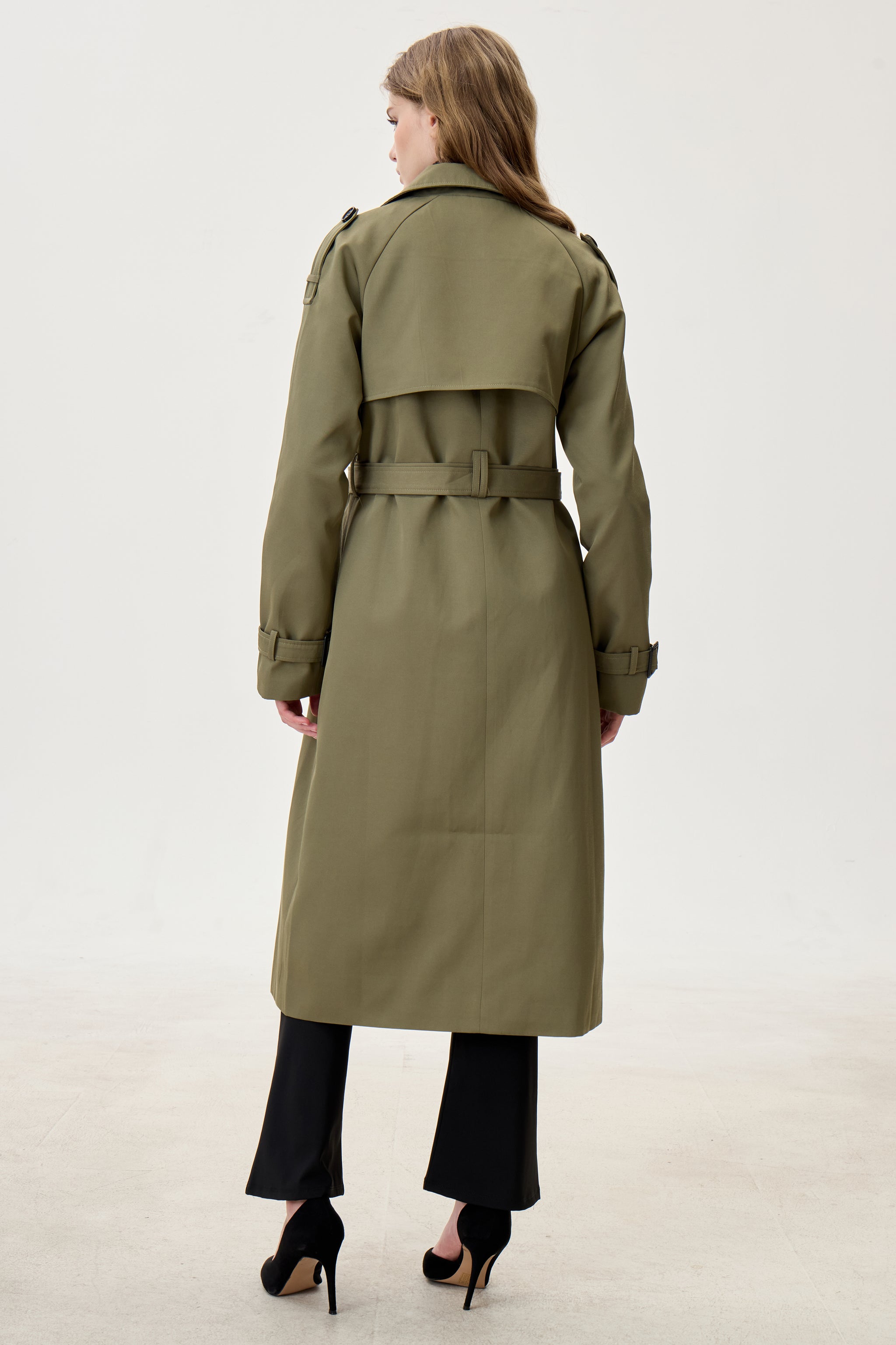 Camo Green Marquise™ Water-Resistant Trench Coat - Crescentt