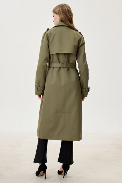 Camo Green Marquise™ Water-Resistant Trench Coat