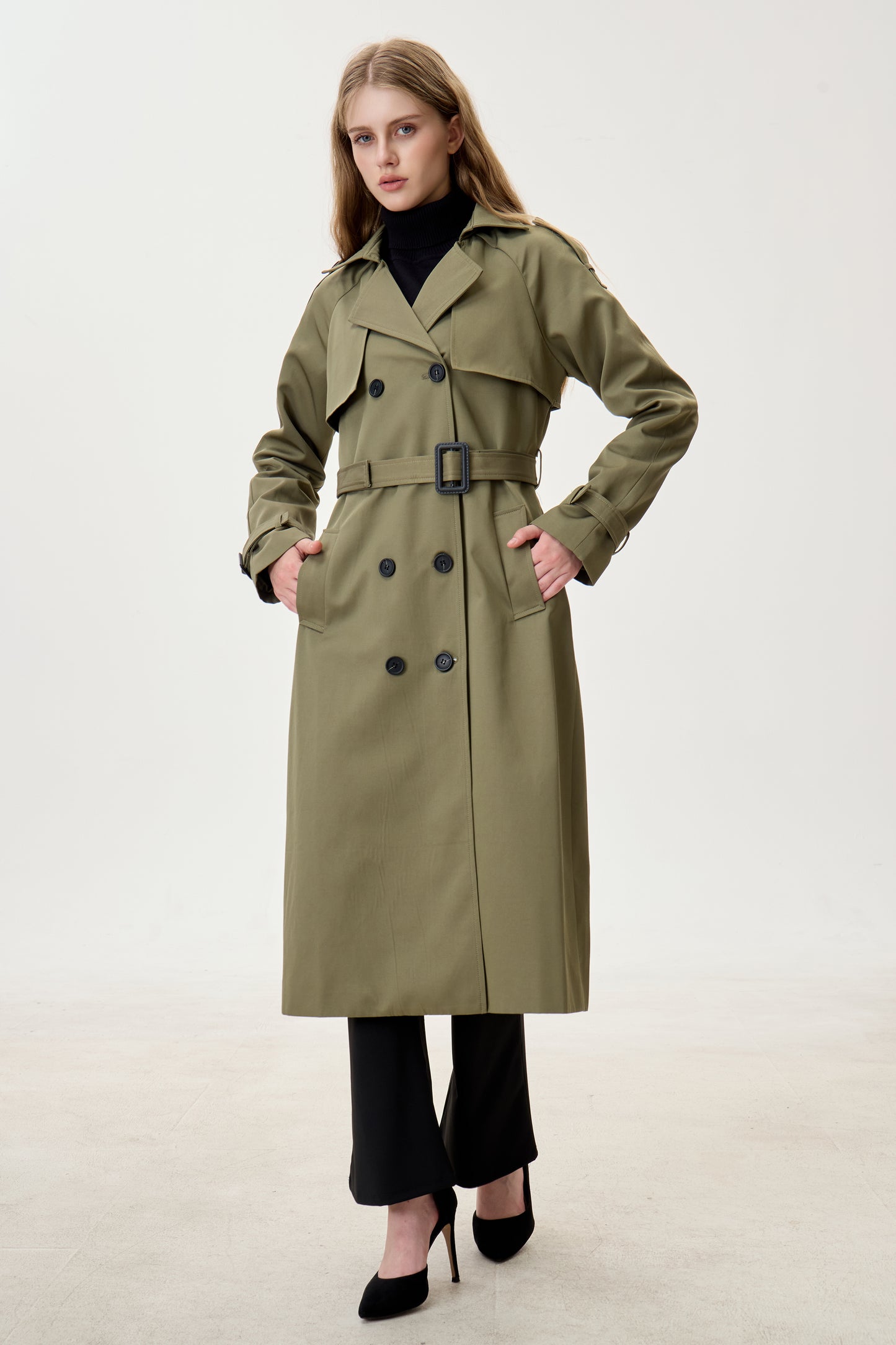 Camo Green Marquise™ Water-Resistant Trench Coat