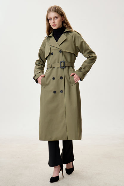 Camo Green Marquise™ Water-Resistant Trench Coat