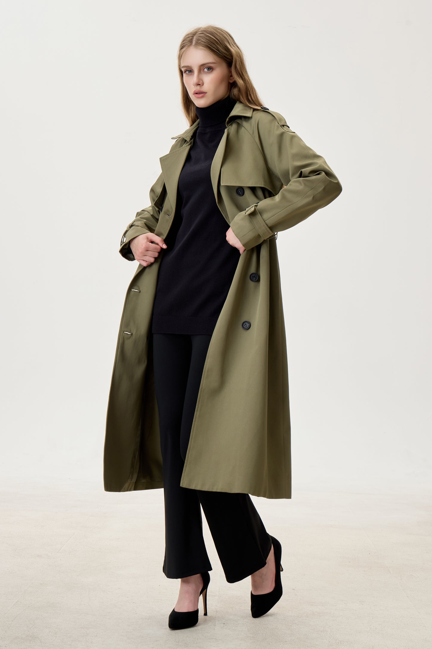 Camo Green Marquise™ Water-Resistant Trench Coat