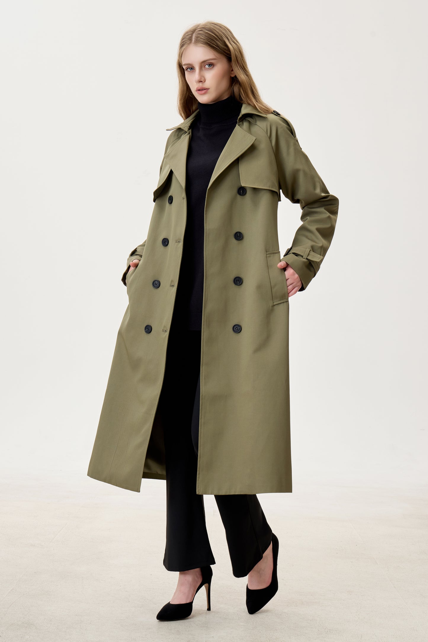 Camo Green Marquise™ Water-Resistant Trench Coat
