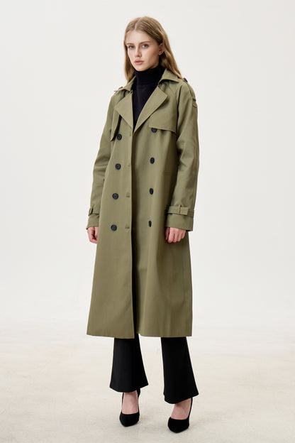 Camo Green Marquise™ Water-Resistant Trench Coat