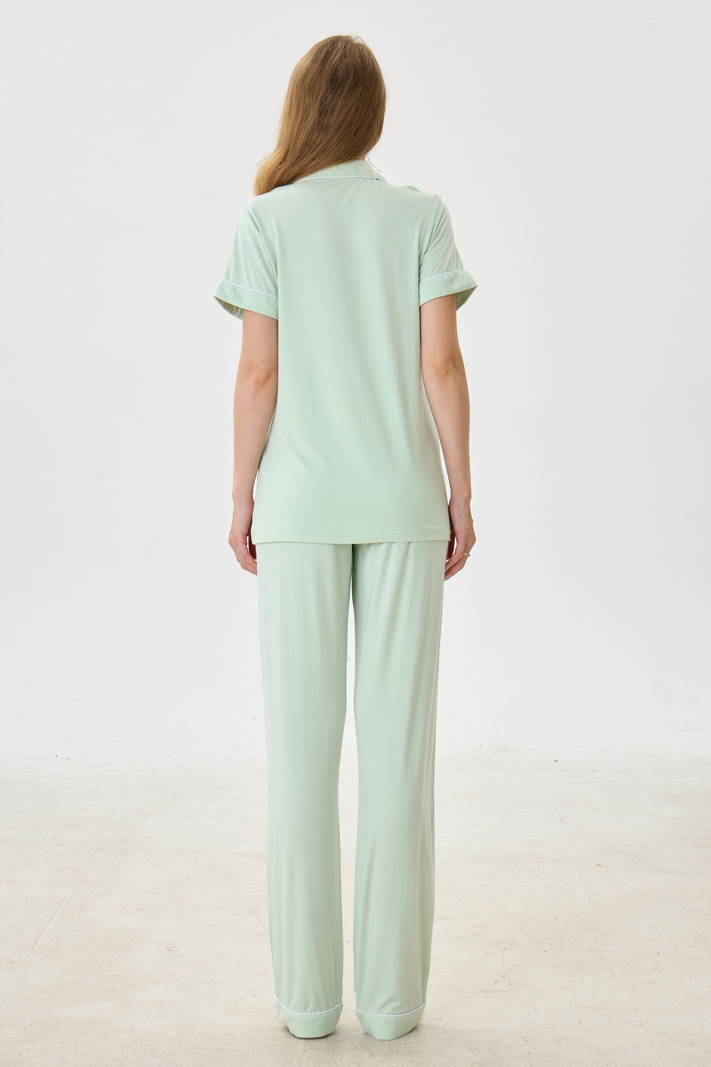 Celadon Luxe Modal Silk™ Pajama Set – Short Sleeve & Pants