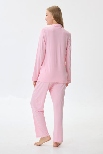 Cherry Blossom Luxe Modal Silk™ Pajama Set – Long Sleeve & Pants
