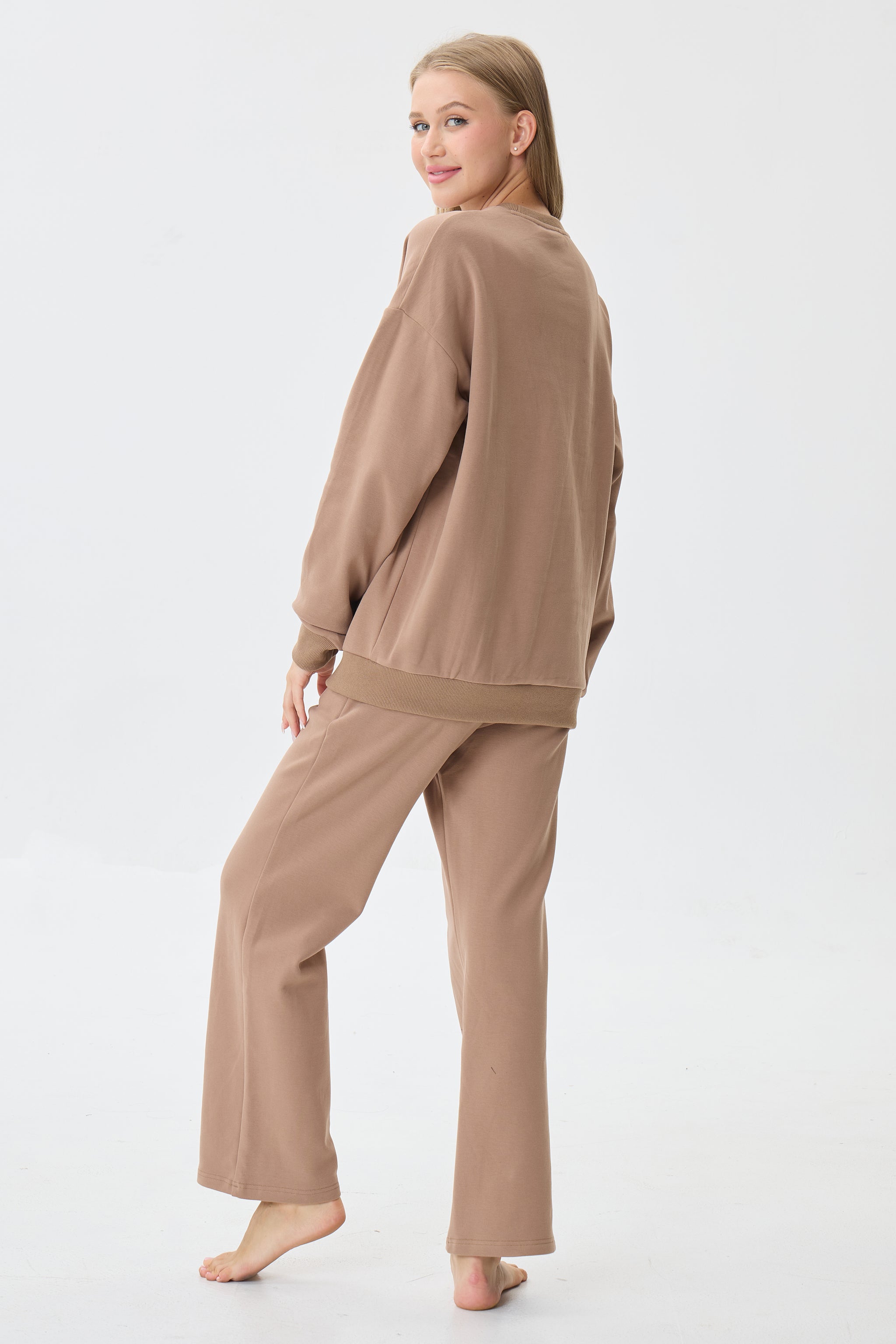 Warm Cocoa Cloud Luxe™ Athleisure Soft Lounge Set - Crescentt