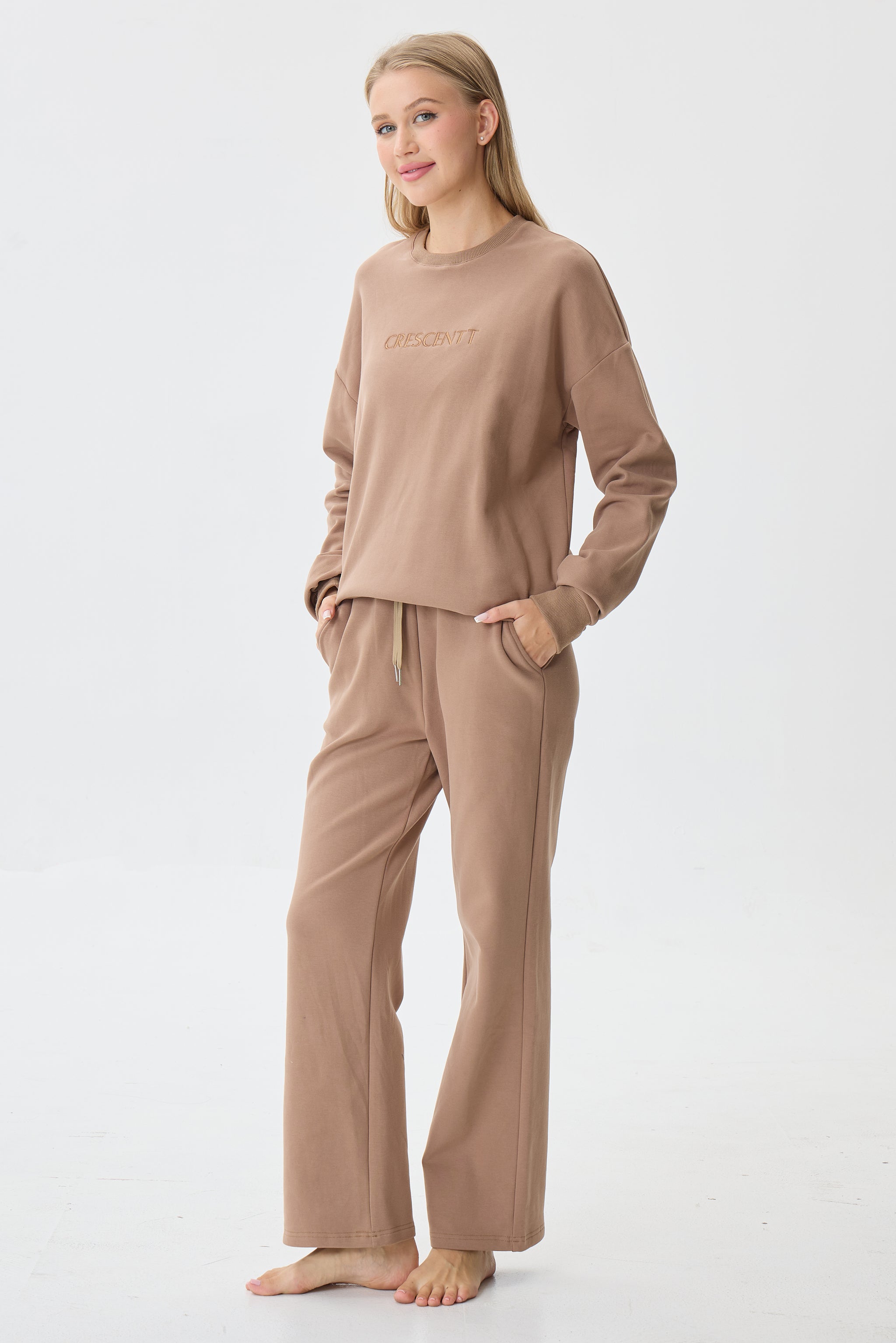 Warm Cocoa Cloud Luxe™ Athleisure Soft Lounge Set - Crescentt