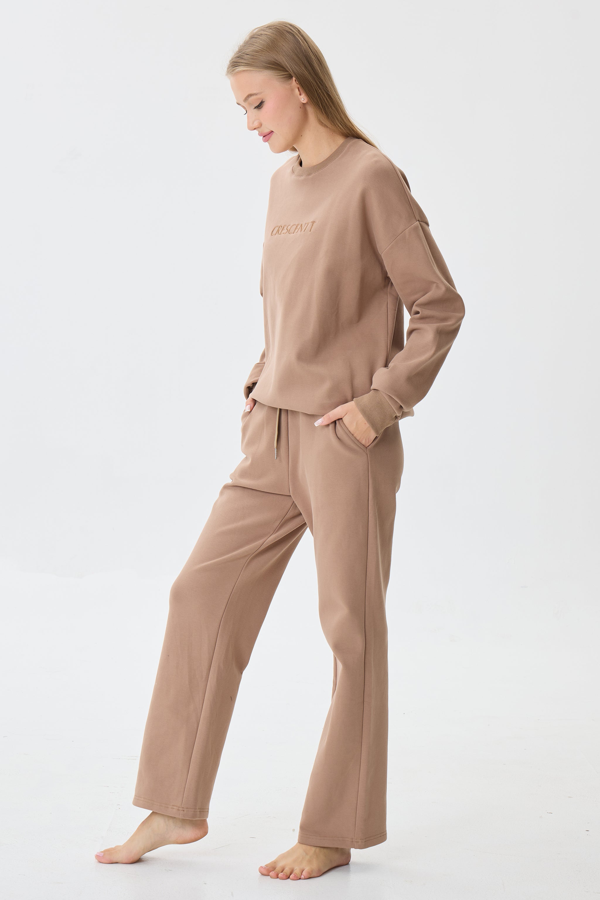Warm Cocoa Cloud Luxe™ Athleisure Soft Lounge Set - Crescentt