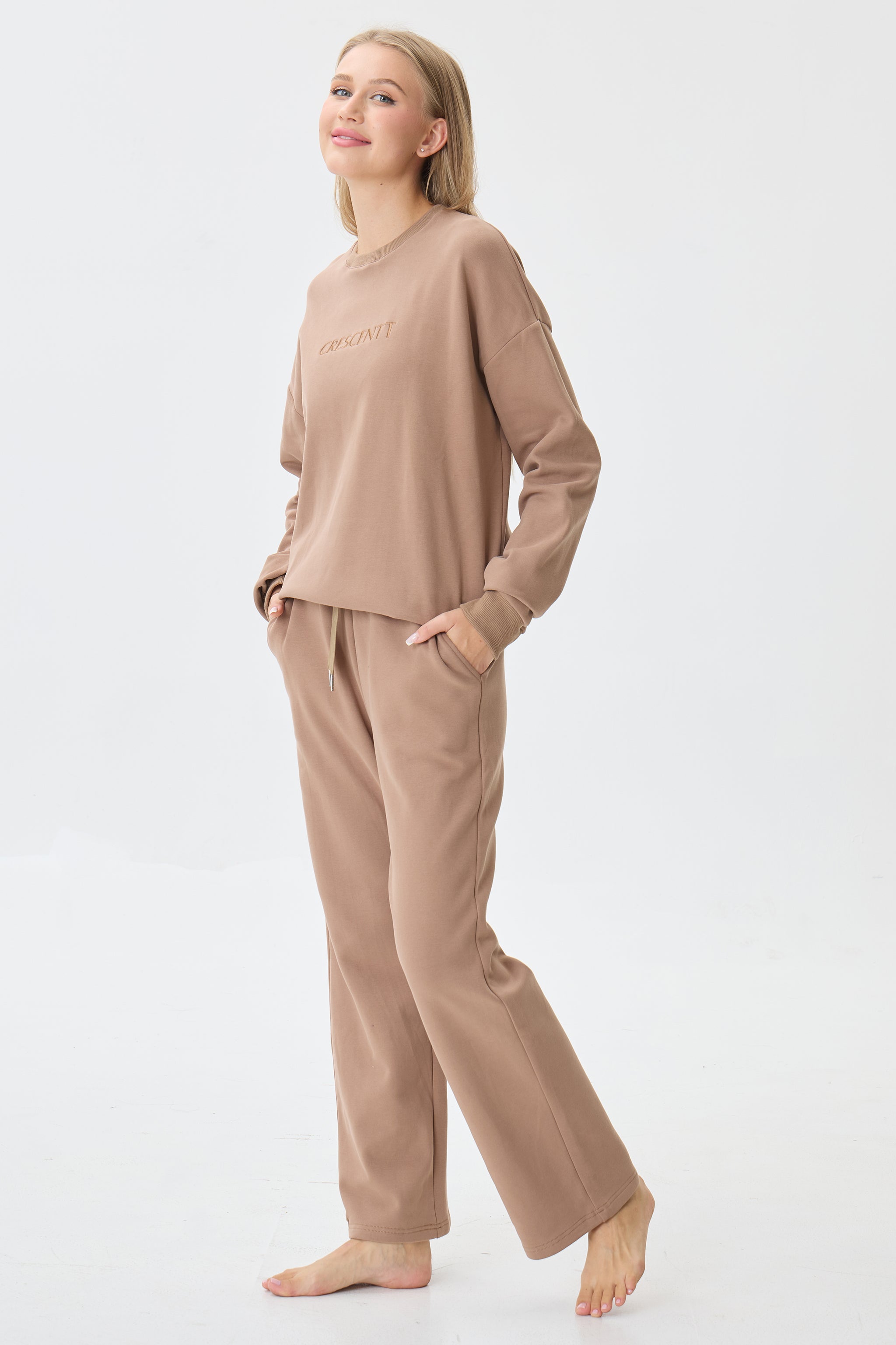 Warm Cocoa Cloud Luxe™ Athleisure Soft Lounge Set - Crescentt