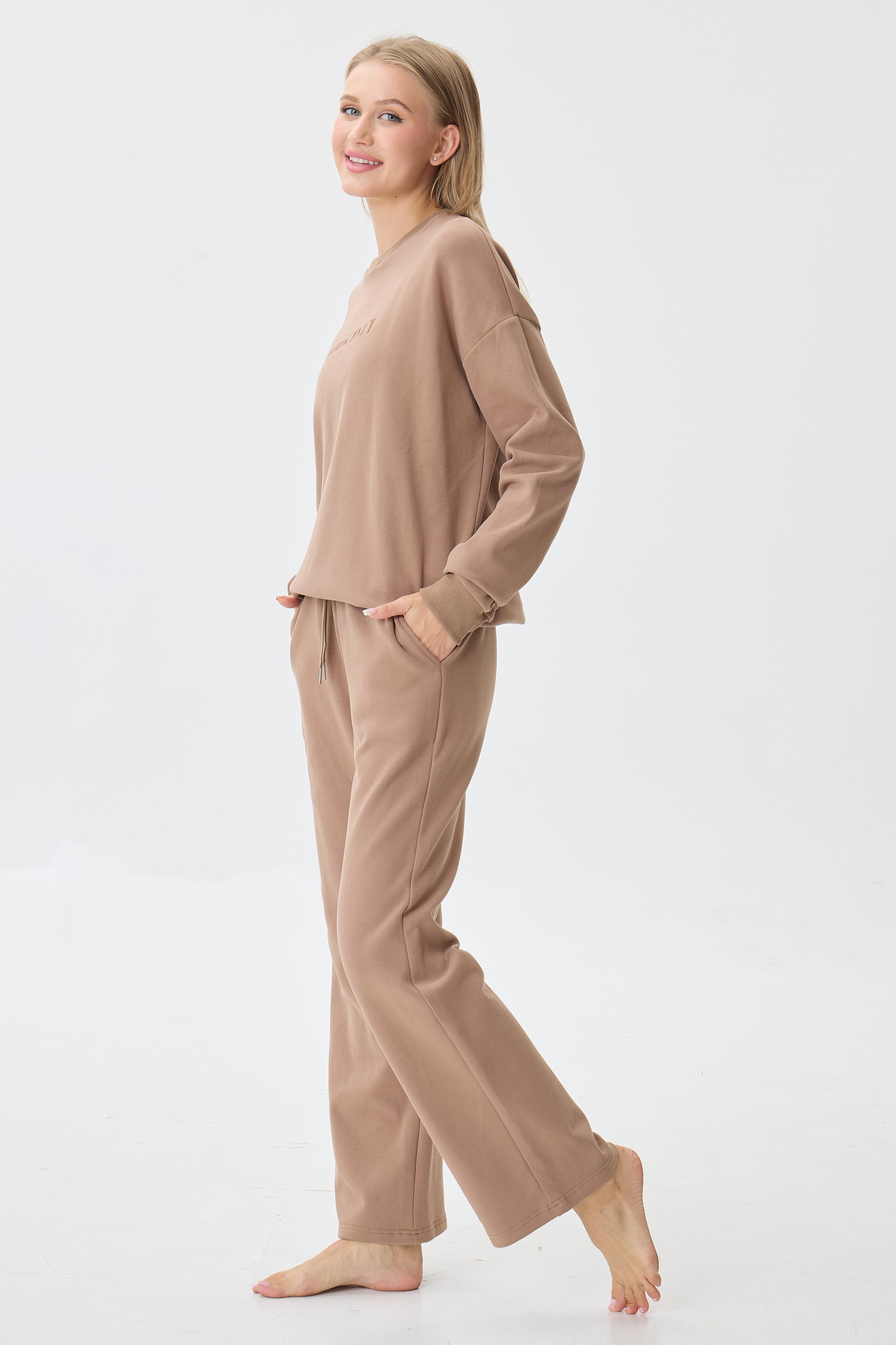 Warm Cocoa Cloud Luxe™ Athleisure Soft Lounge Set - Crescentt