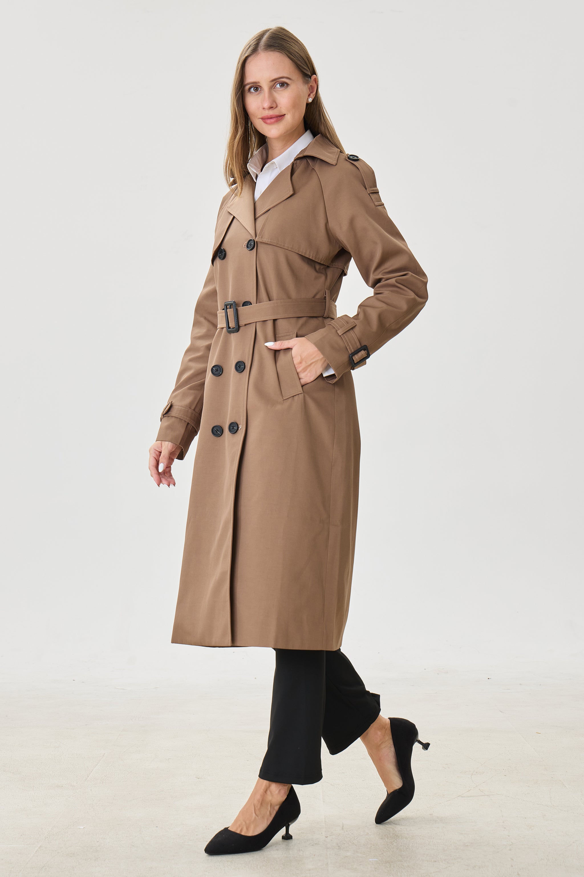 Espresso Marquise™ Water-Resistant Trench Coat - Crescentt