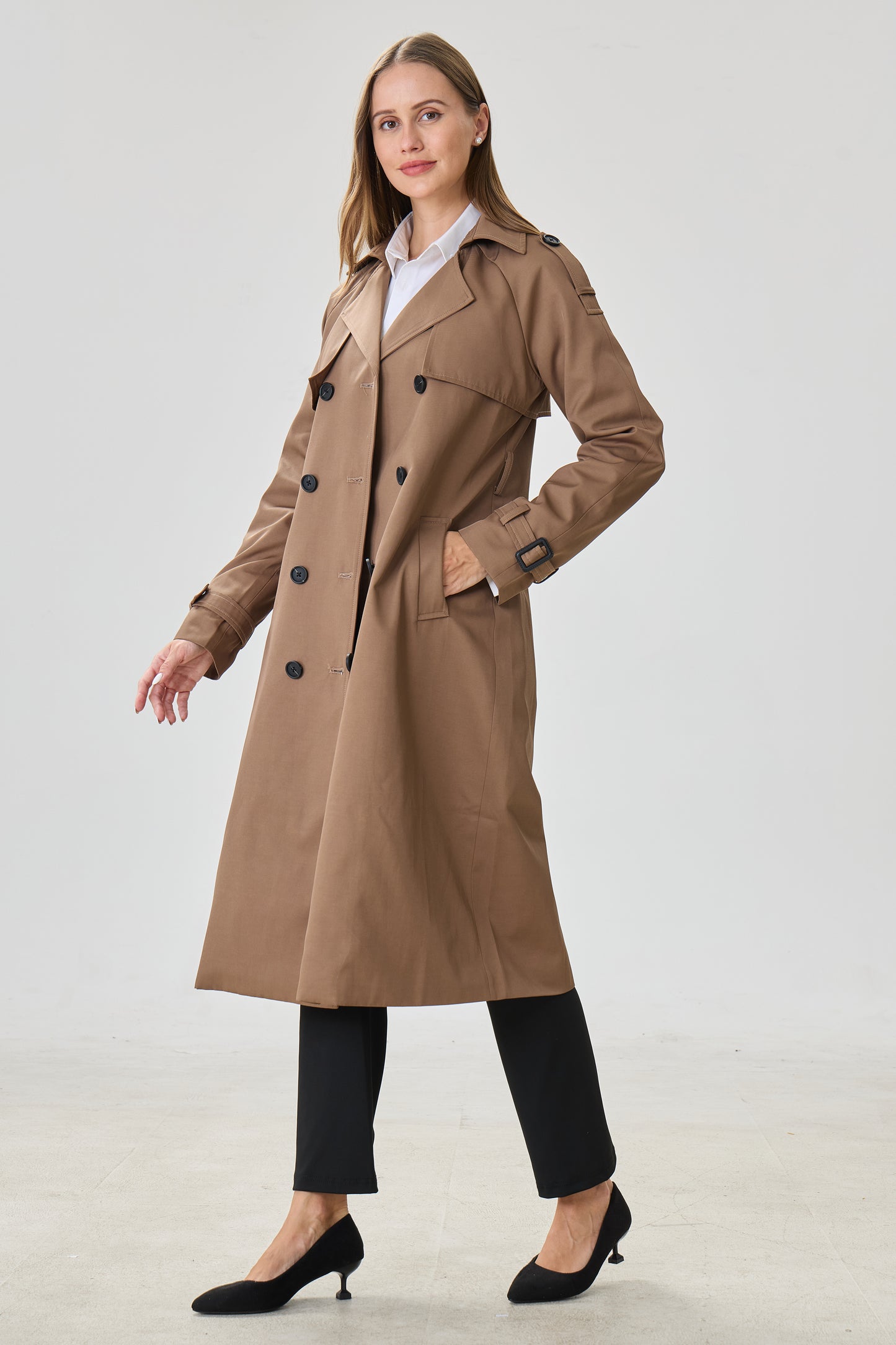 Espresso Marquise™ Water-Resistant Trench Coat