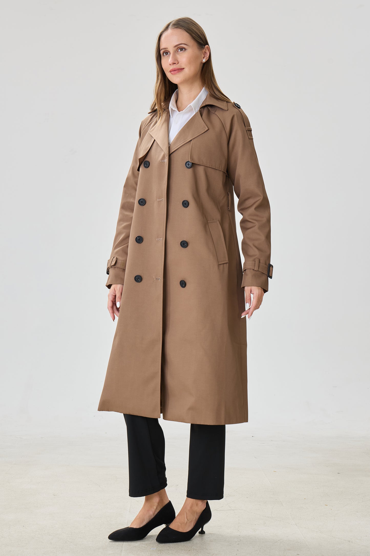Espresso Marquise™ Water-Resistant Trench Coat