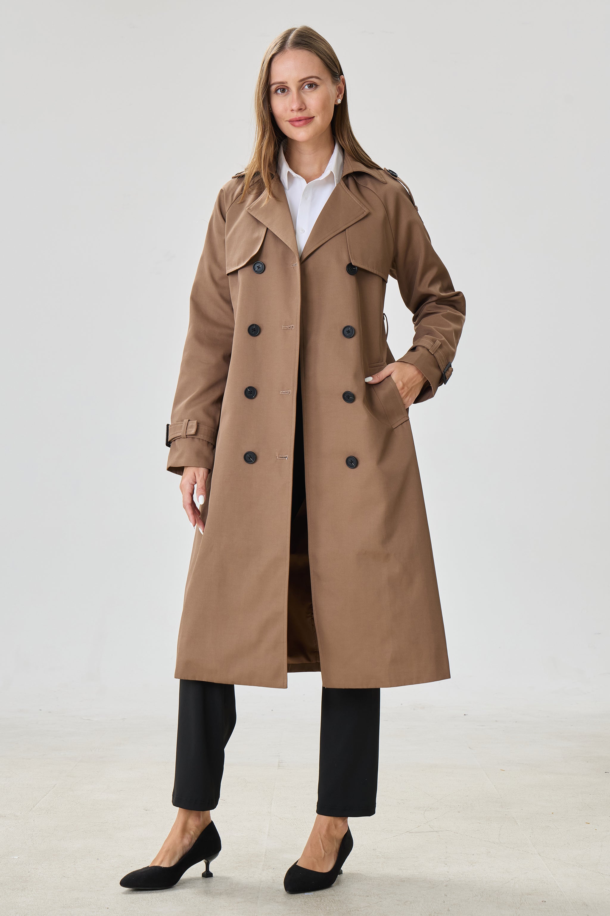Espresso Marquise™ Water-Resistant Trench Coat - Crescentt