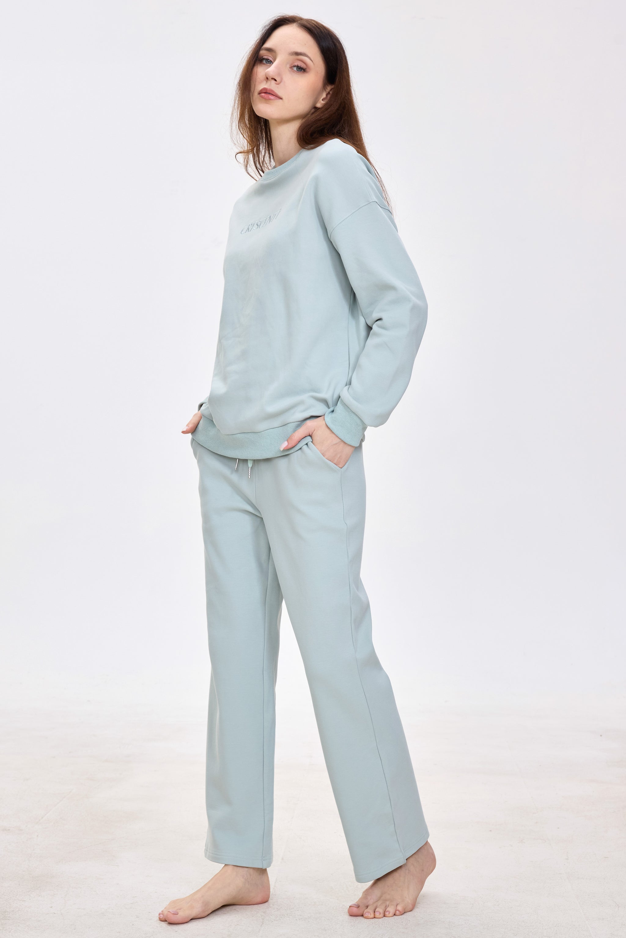 Eucalyptus Cloud Luxe™ Athleisure Soft Lounge Set - Crescentt