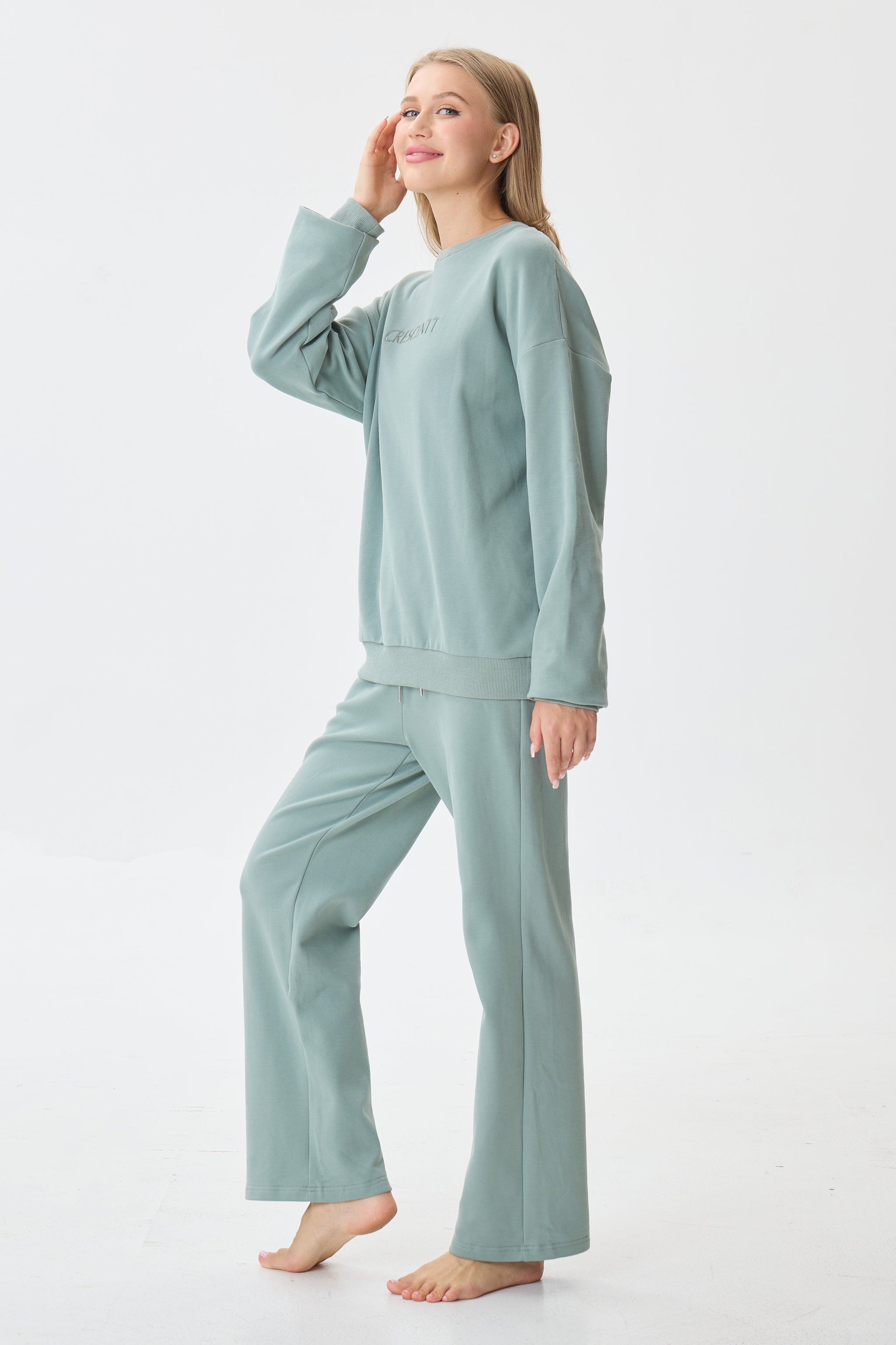Misty Jade Cloud Luxe™ Athleisure Soft Lounge Set - Crescentt