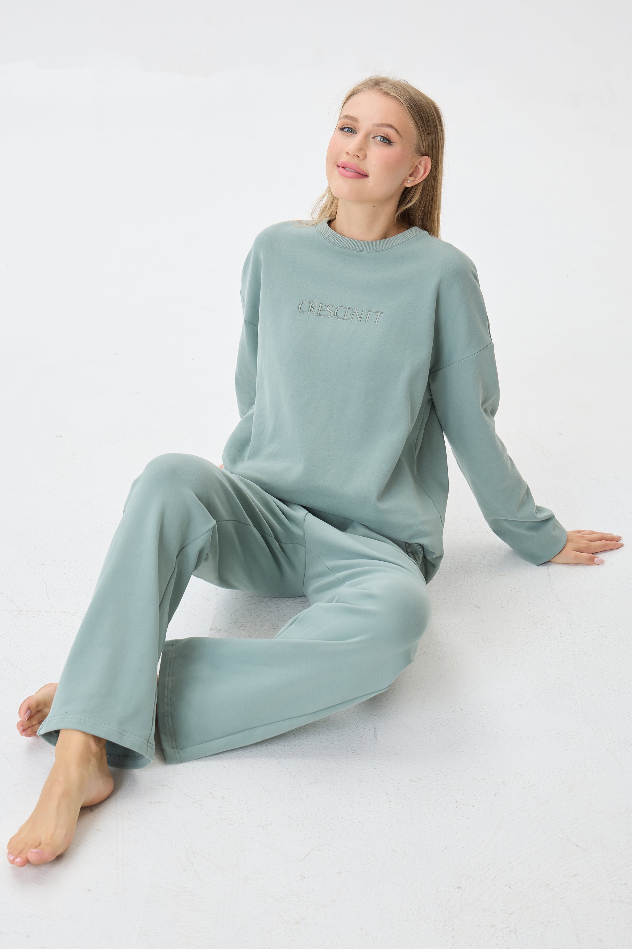 Misty Jade Cloud Luxe™ Athleisure Soft Lounge Set - Crescentt