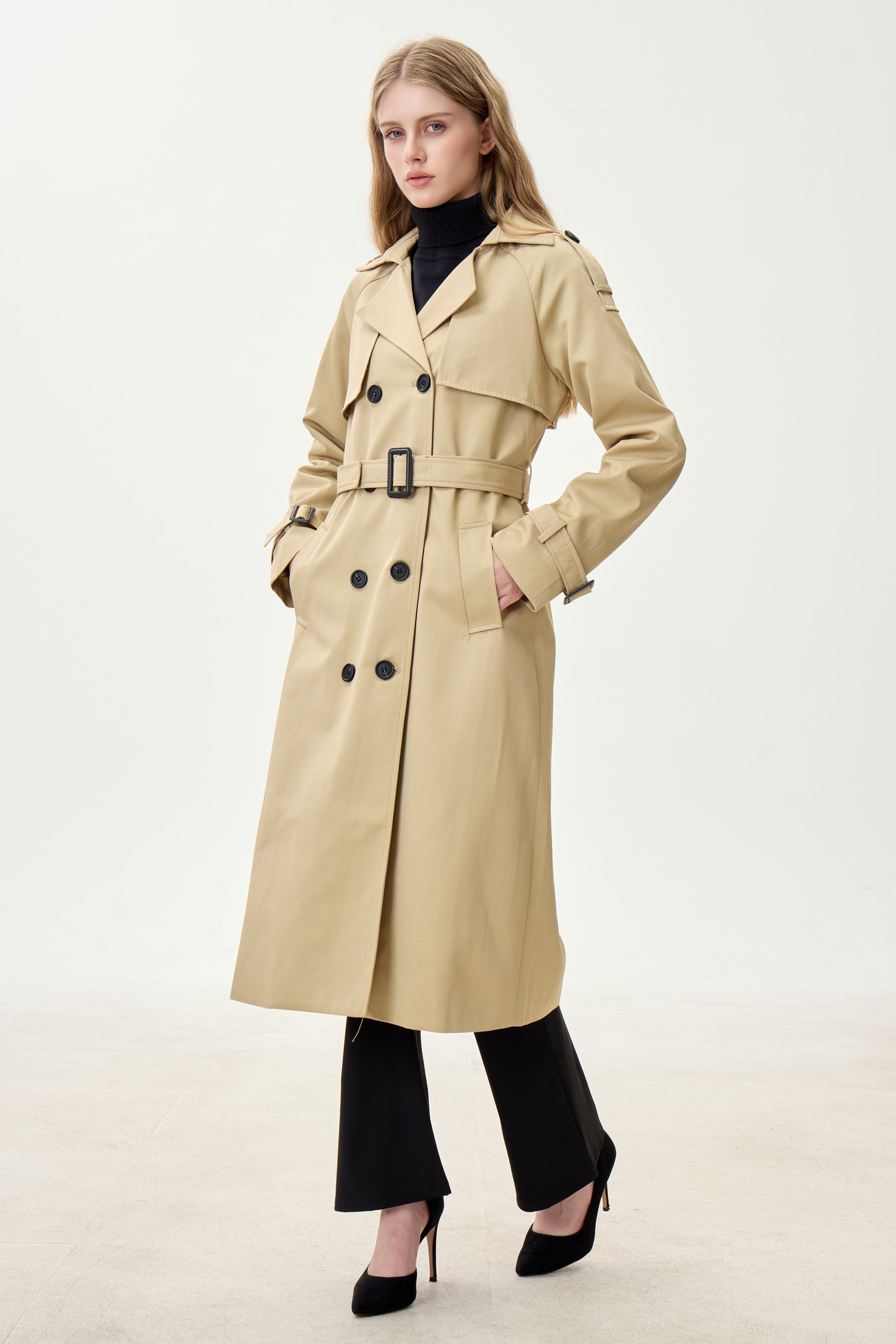 Golden Khaki Marquise™ Water-Resistant Trench Coat - Crescentt