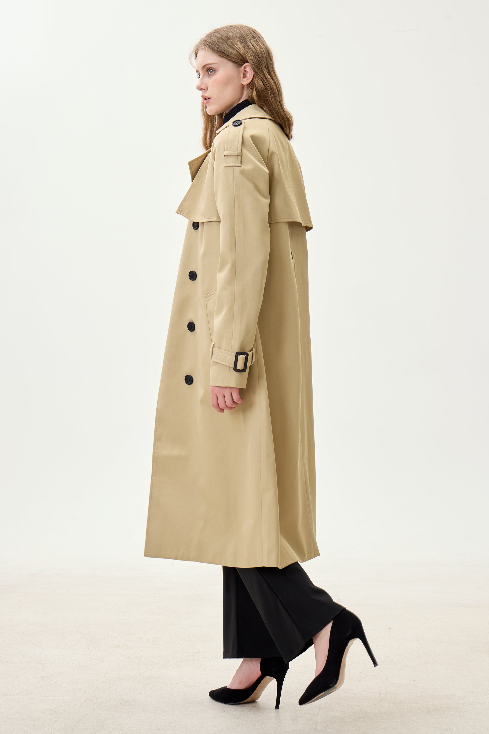 Golden Khaki Marquise™ Water-Resistant Trench Coat - Crescentt