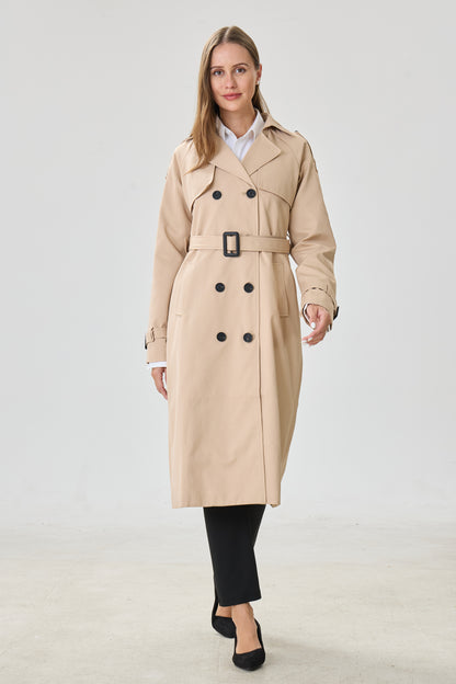 Honey Beige Marquise™ Water-Resistant Trench Coat