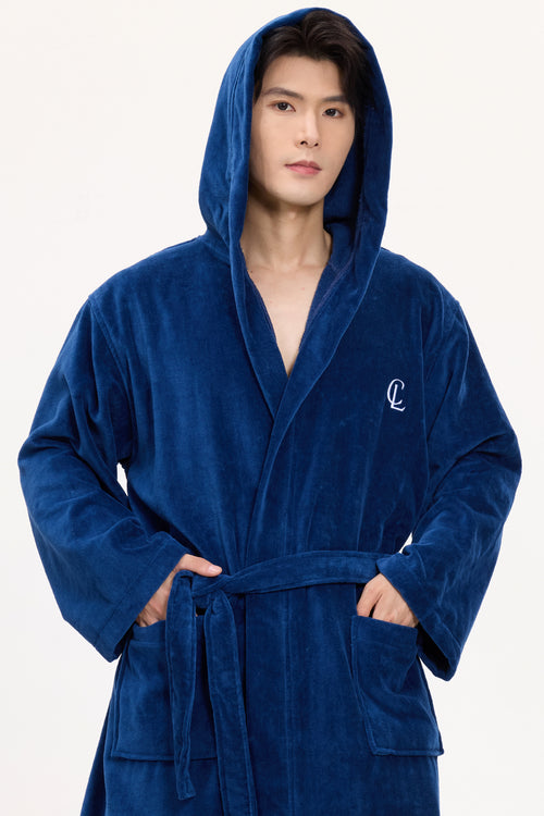 Royal Navy Velvetica™ Hooded Luxury Bathrobe