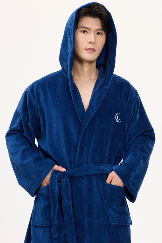 Royal Navy Velvetica™ Hooded Luxury Bathrobe